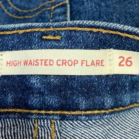 Levi's Women's Blue High Waisted Crop Flare Bootcut Denim Jeans Pants Size 26 - Picture 5 of 6